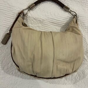 Michael Kors Vintage  Cream Hobo Bag with Braided Leather Strap